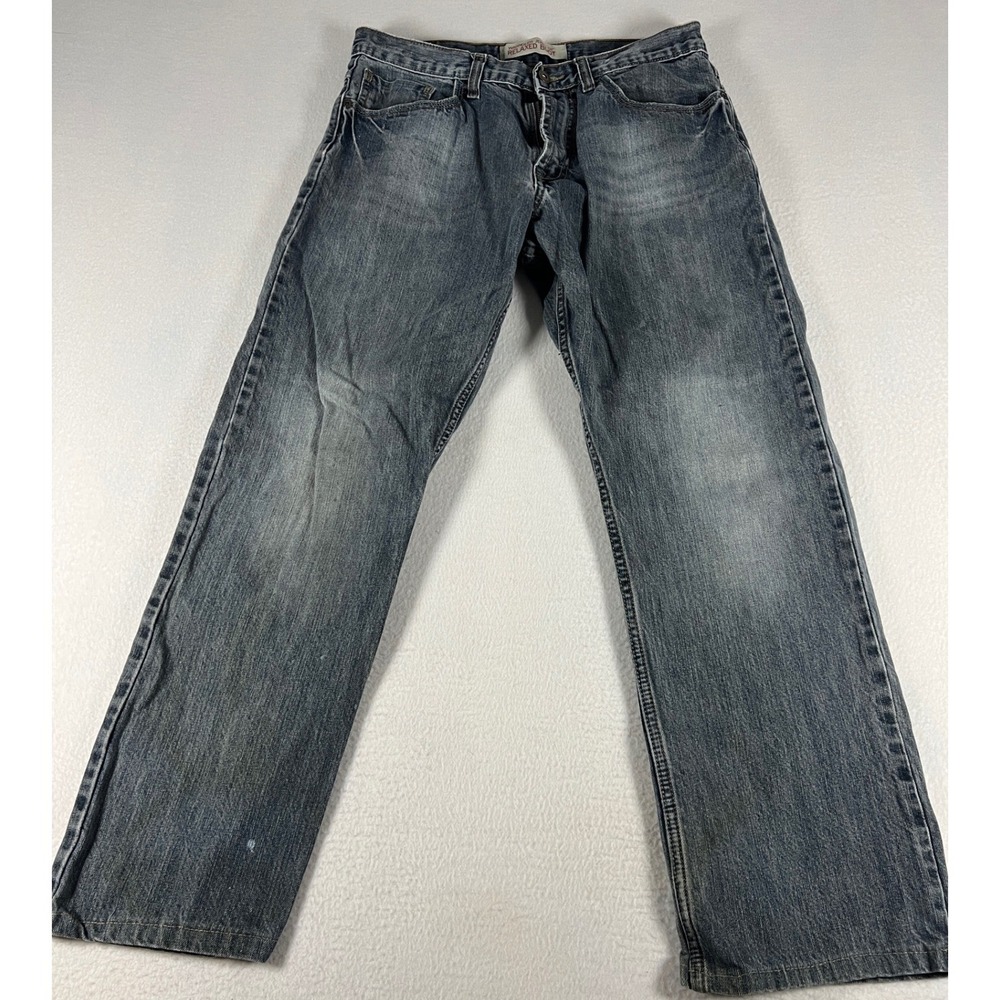 Wrangler Relaxed Bootcut Jeans Mens 34x30 Blue Good Weathered Vintage Wash